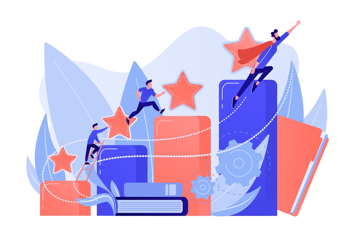 Students climbing towards success